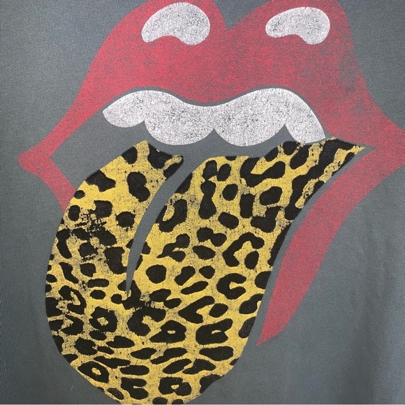 Daydreamer Rolling Stones Flocked Leopard Tongue Tour Tee M - Picture 6 of 11